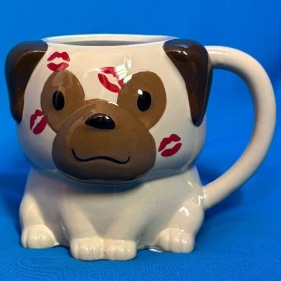 BRAND NEW ADORABLE PUG & KISSES MUG / CUP / PLANTER / PEN & PENCIL HOLDER - Picture 3 of 16